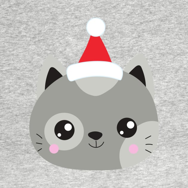 Christmas Cat, Santa Hat, Cat With Hat, Cute Cat by Jelena Dunčević